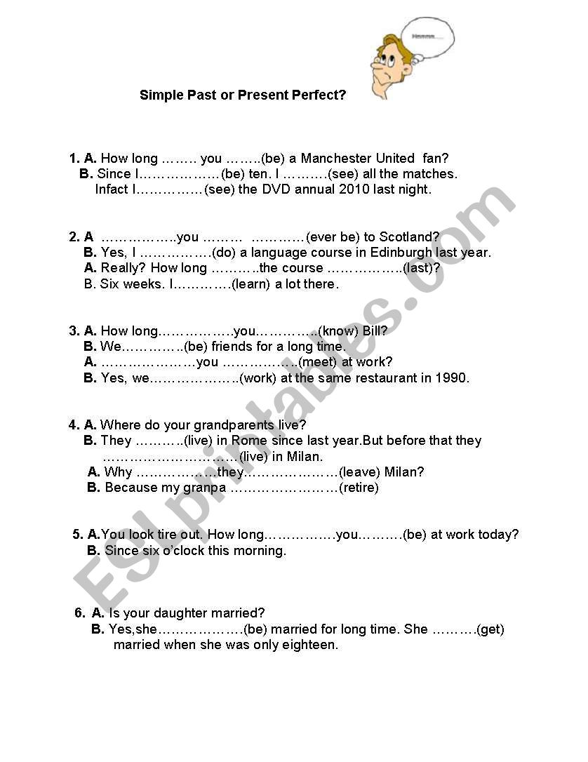 Simple Past or present Perfect?