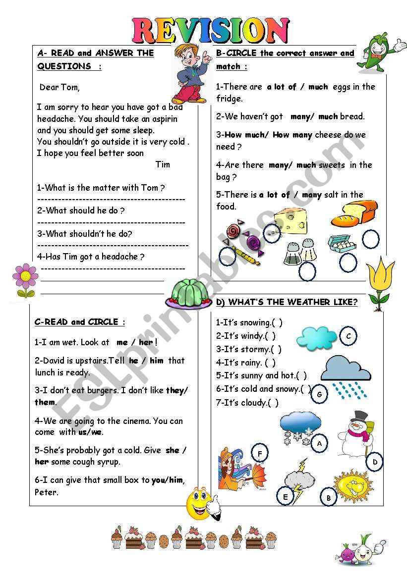 REVISION FOR THE 4TH GRADE worksheet