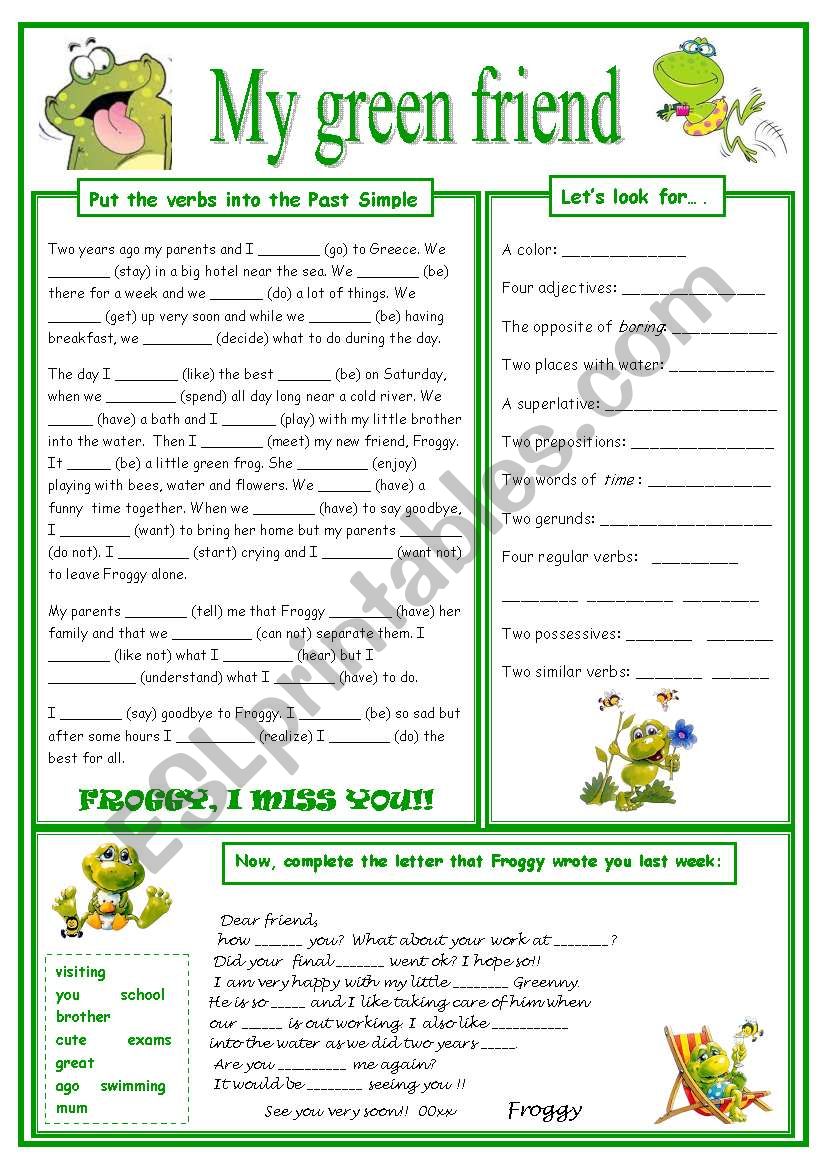 MY GREEN FRIEND worksheet