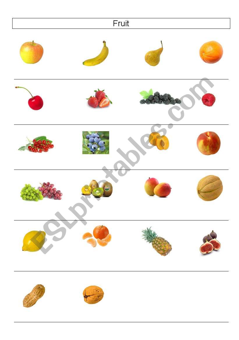 Fruit worksheet