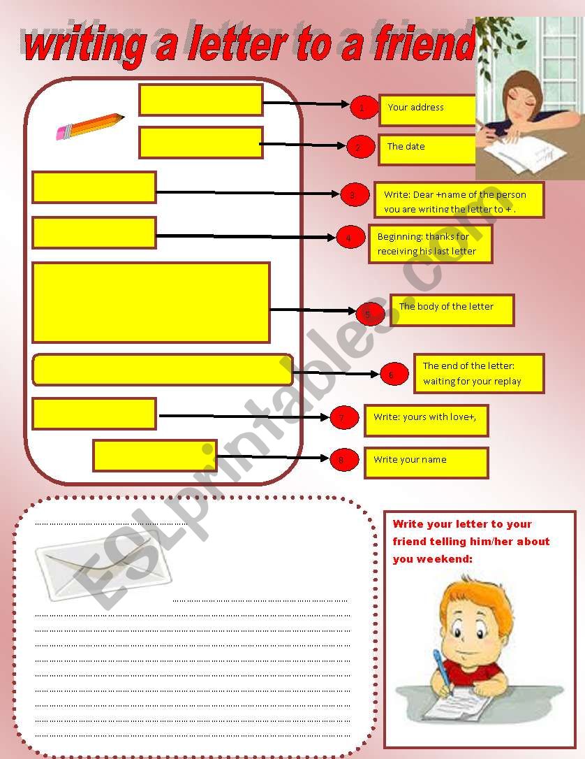 writing a letter worksheet