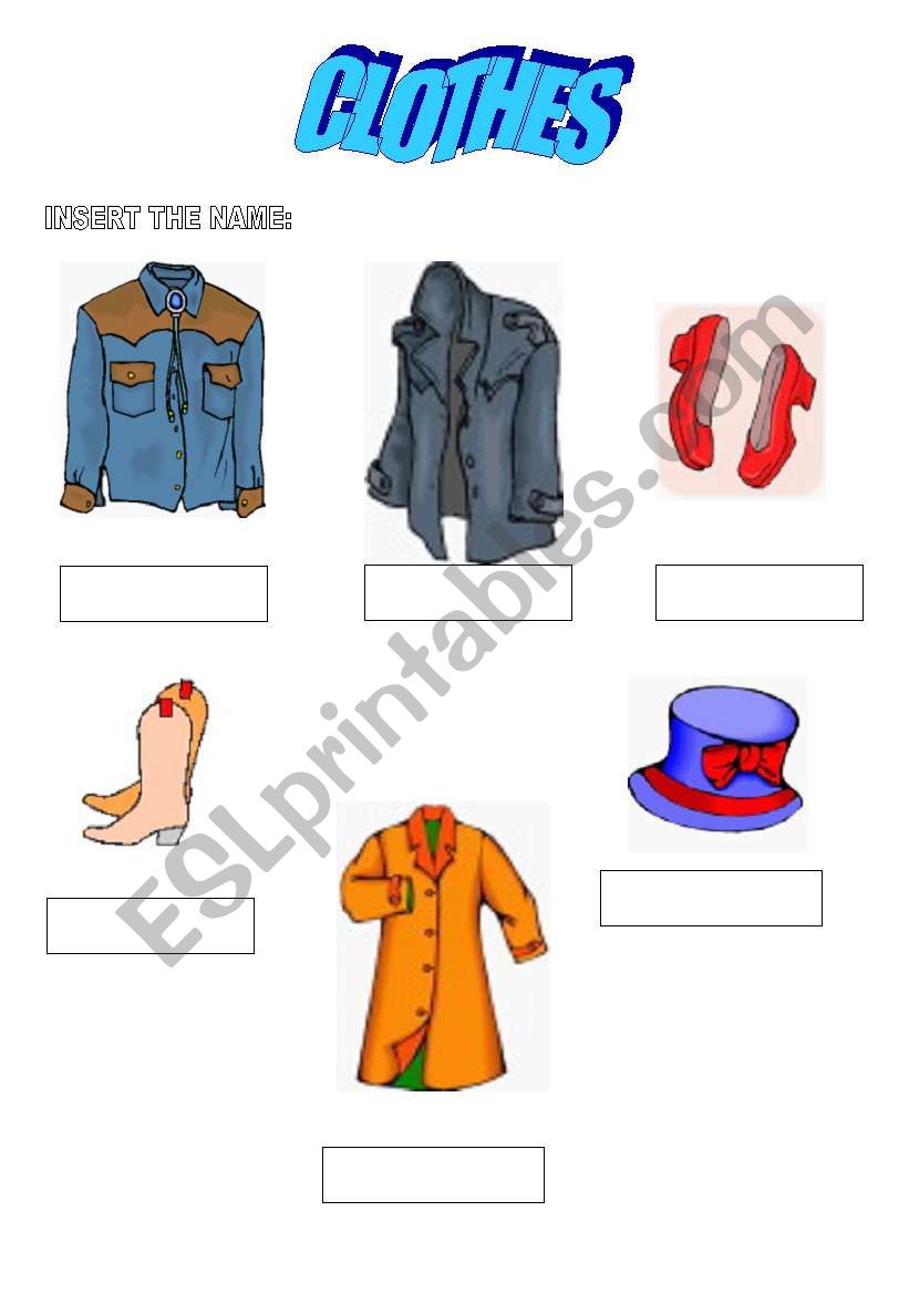 CLOTHES worksheet