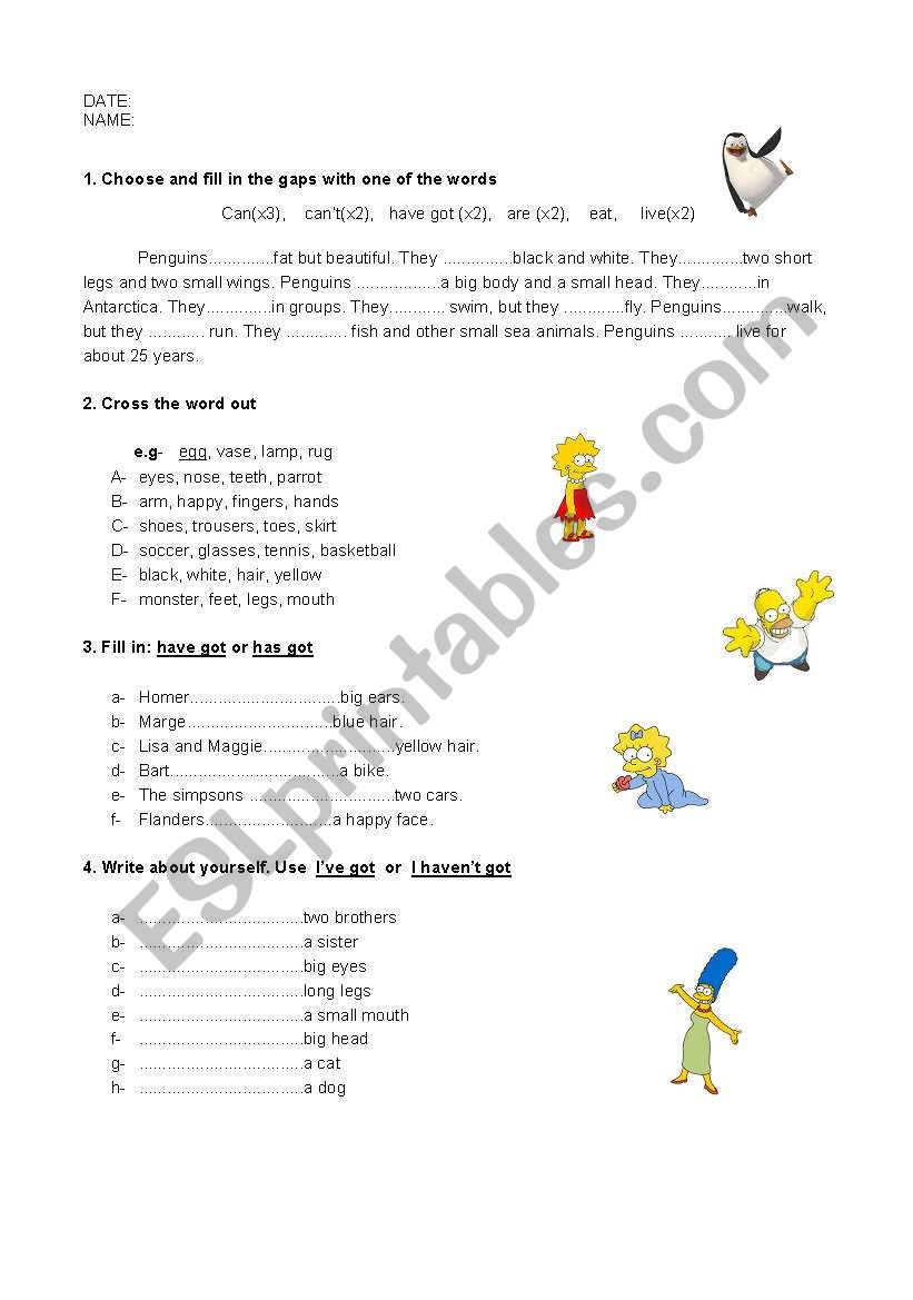 basic test for children worksheet