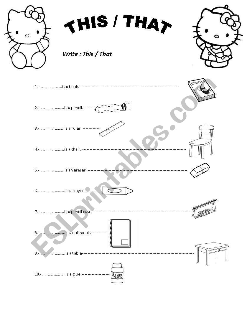 THIS - THAT worksheet