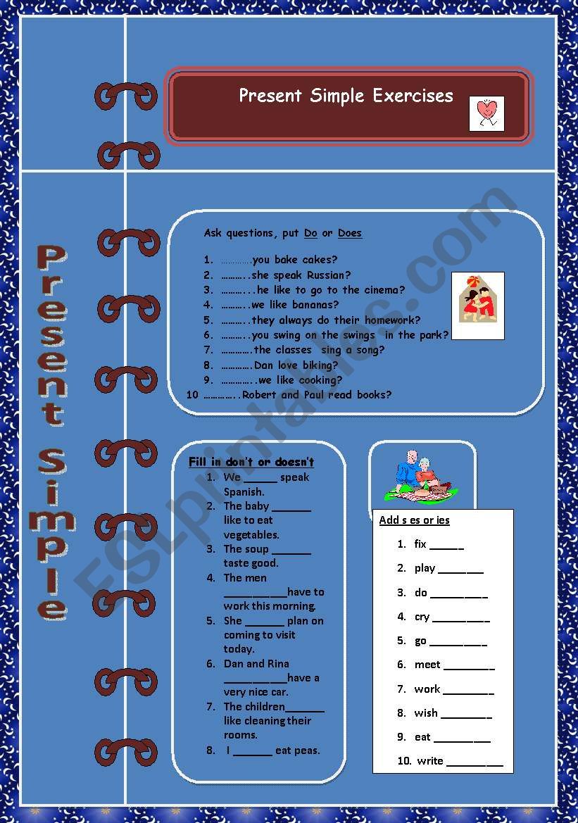 Present Simple exercises worksheet