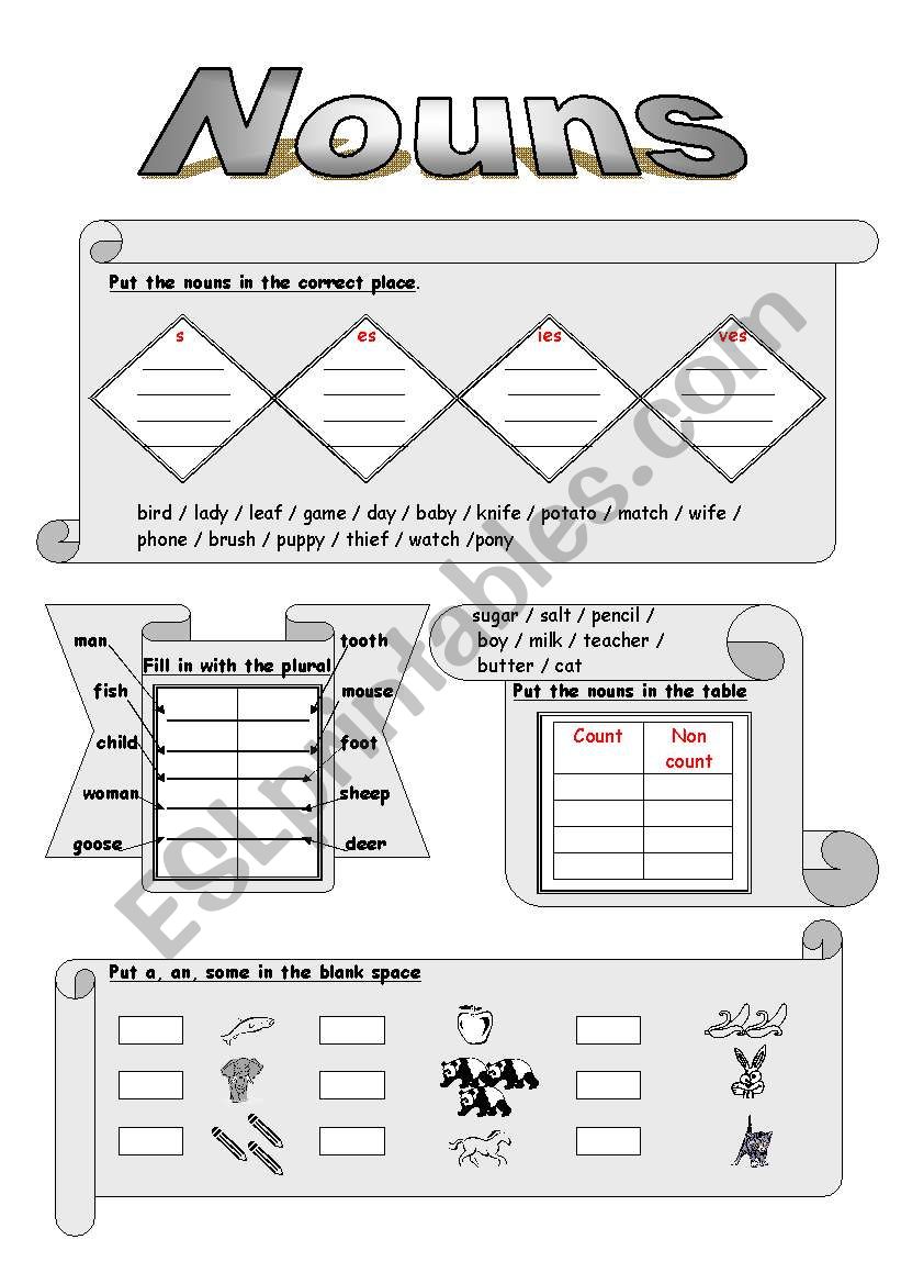 Nouns worksheet