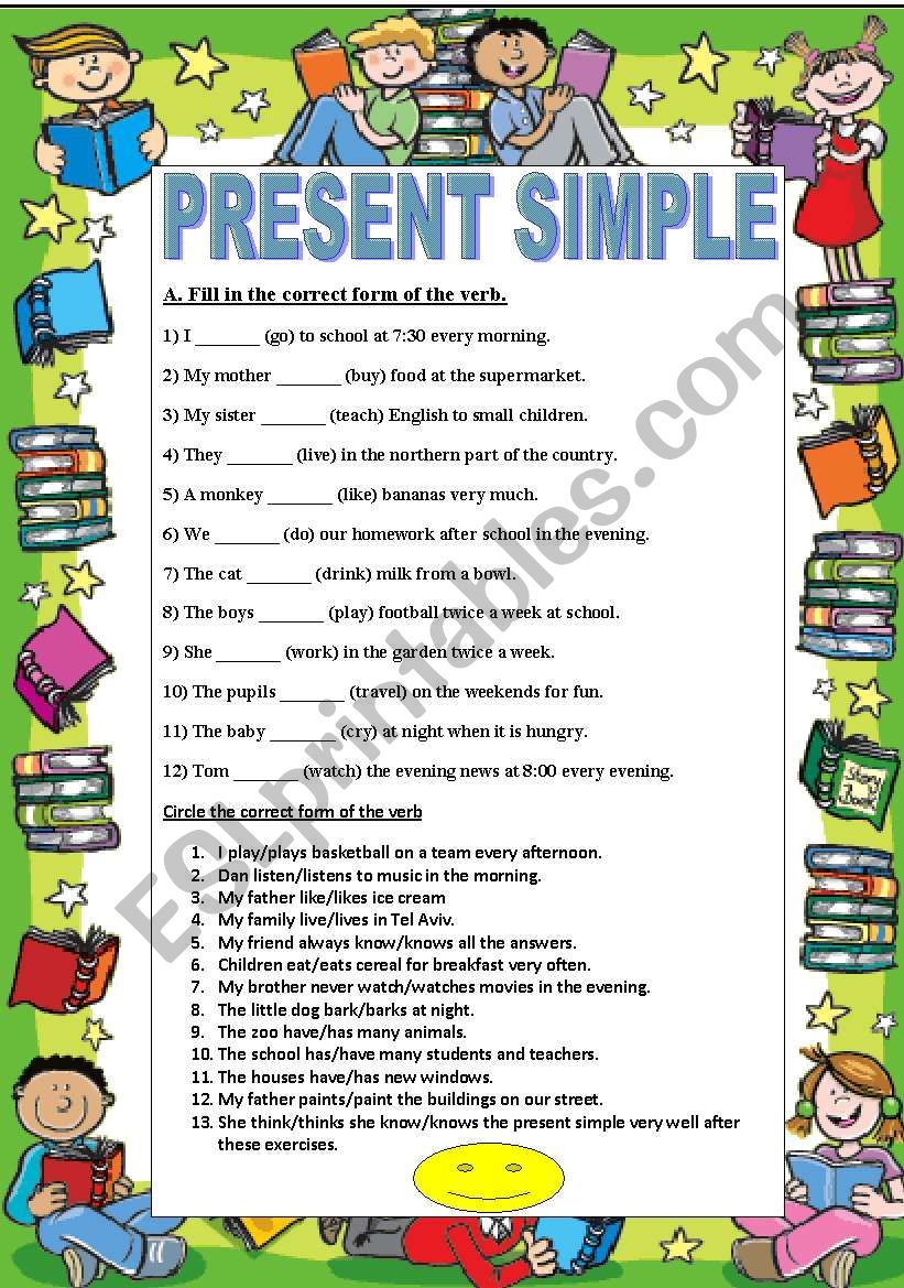 More Present Simple exercises worksheet