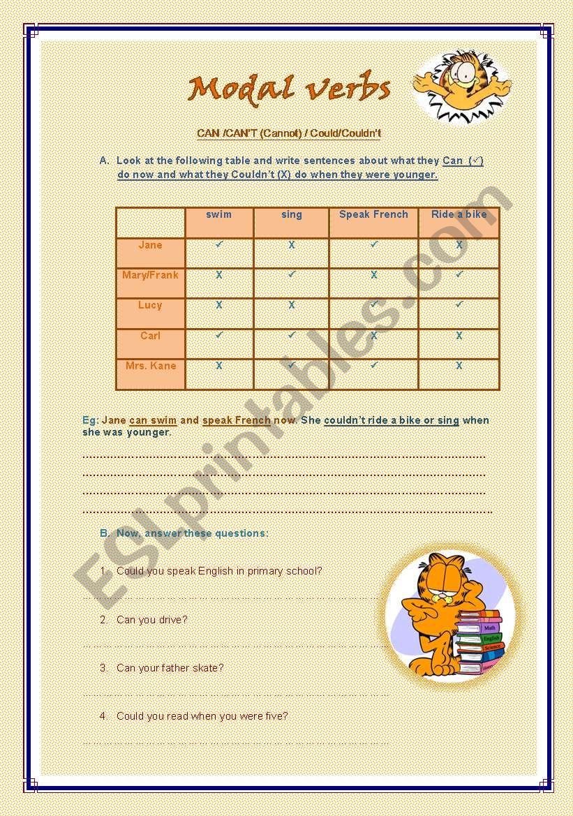 modal verbs worksheet