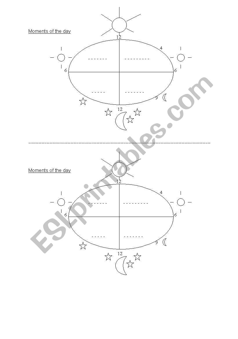 Moments of the day worksheet