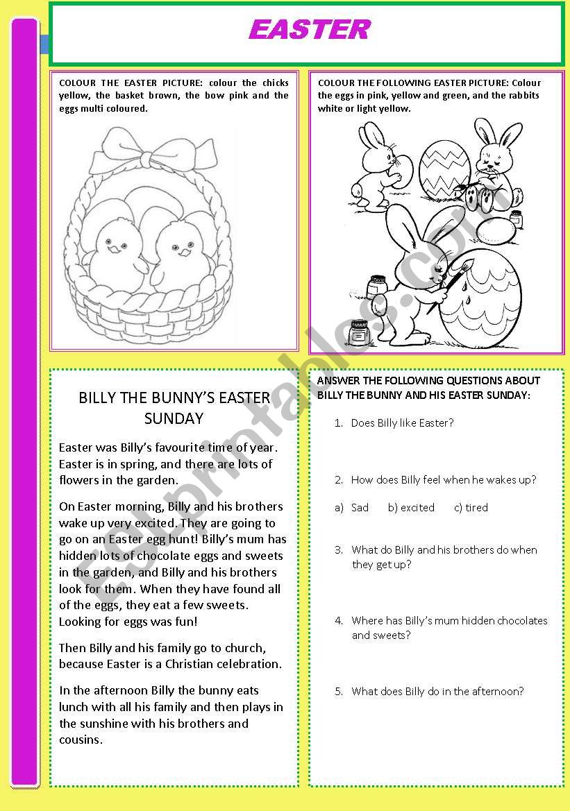 Easter worksheet worksheet
