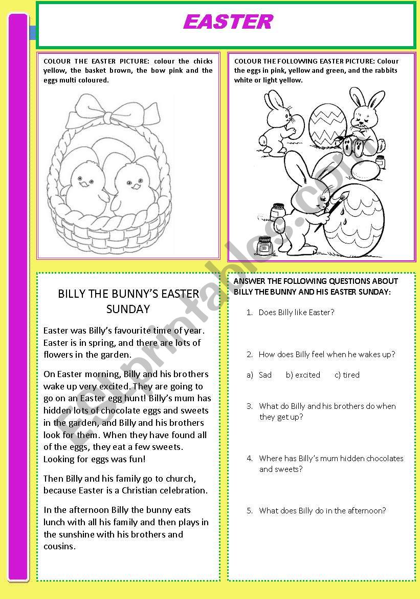Easter worksheet worksheet