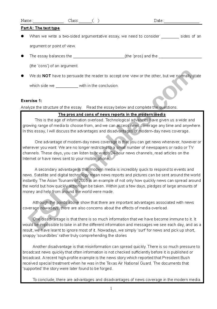 two-sided argumentative writing