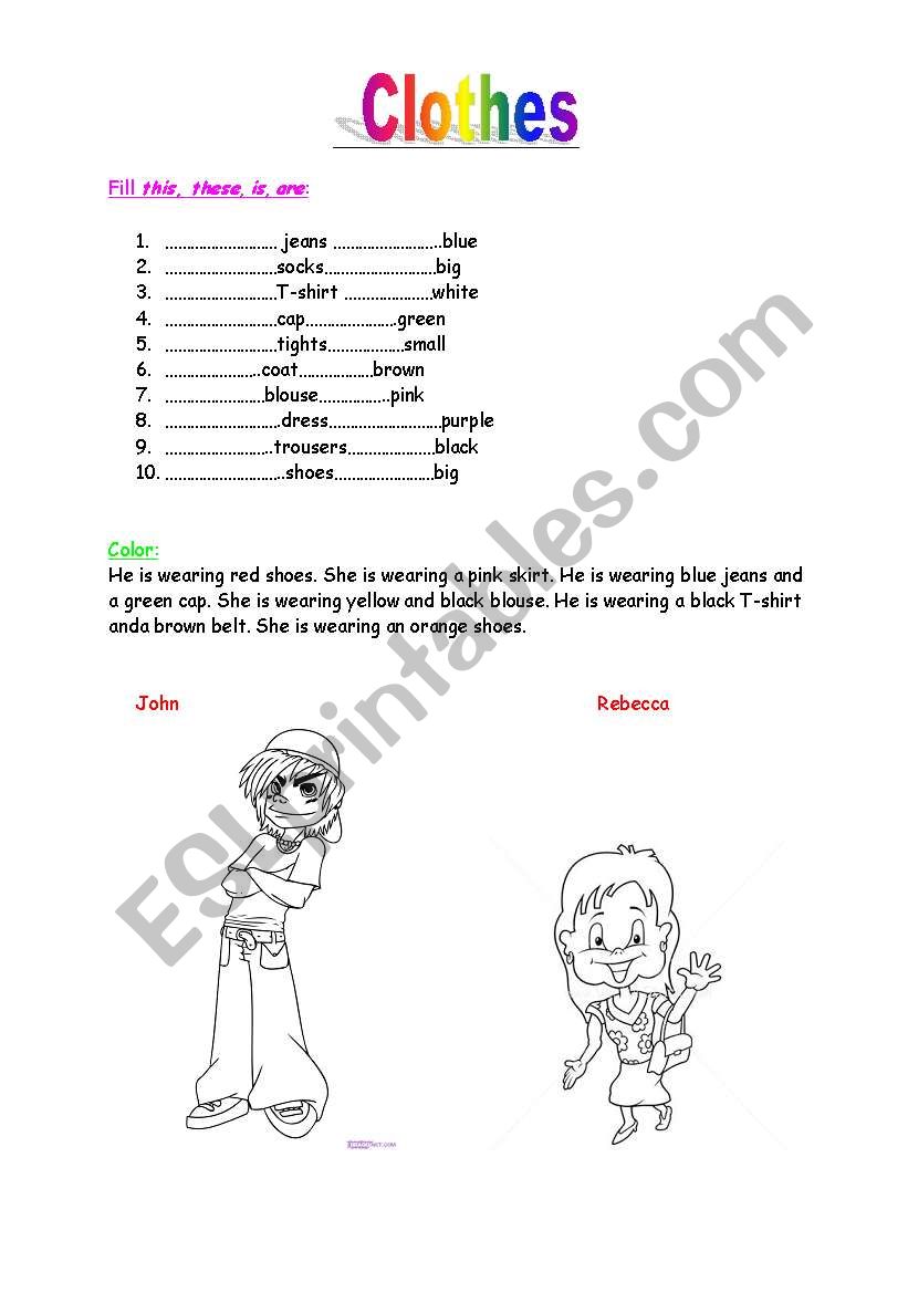 Clothes worksheet