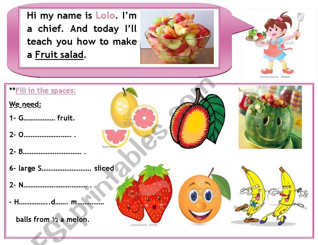 Lolos vocabulary worksheet