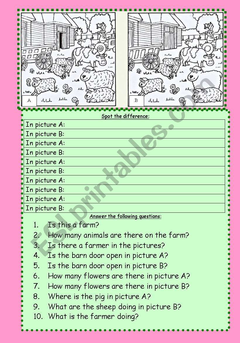 Spot the difference  - On the farm