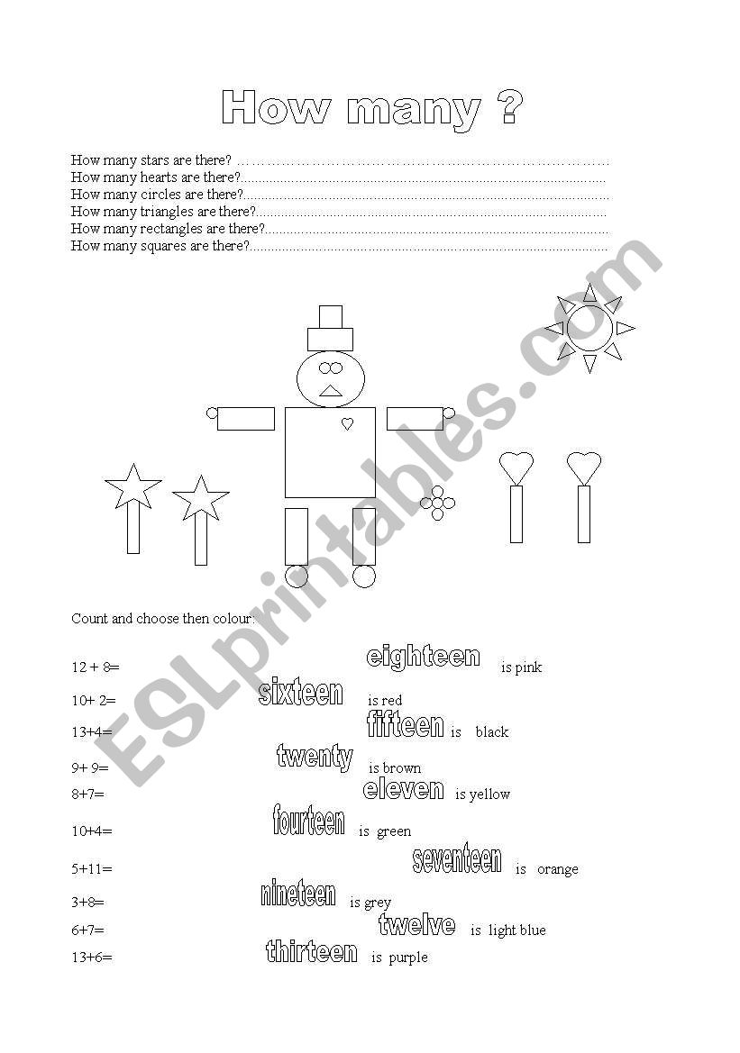 How many? worksheet