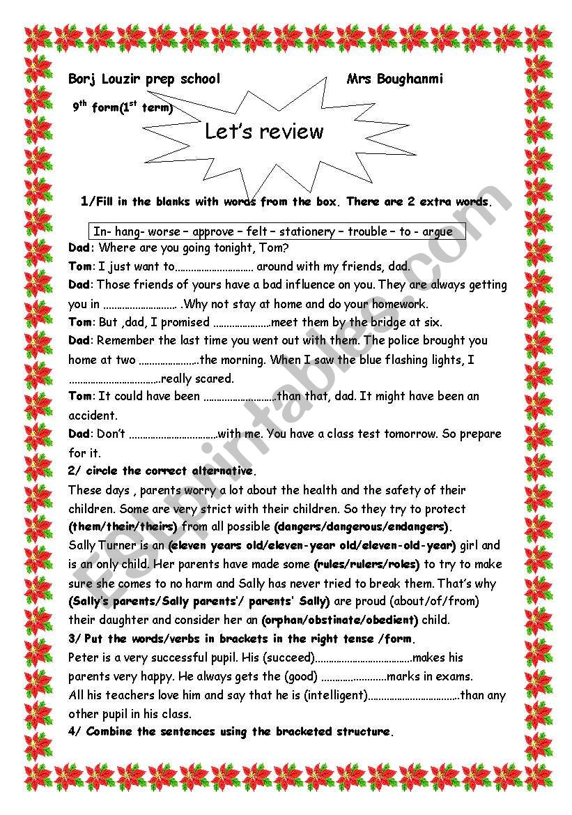 letÂ´s review (1st term) (9th form)
