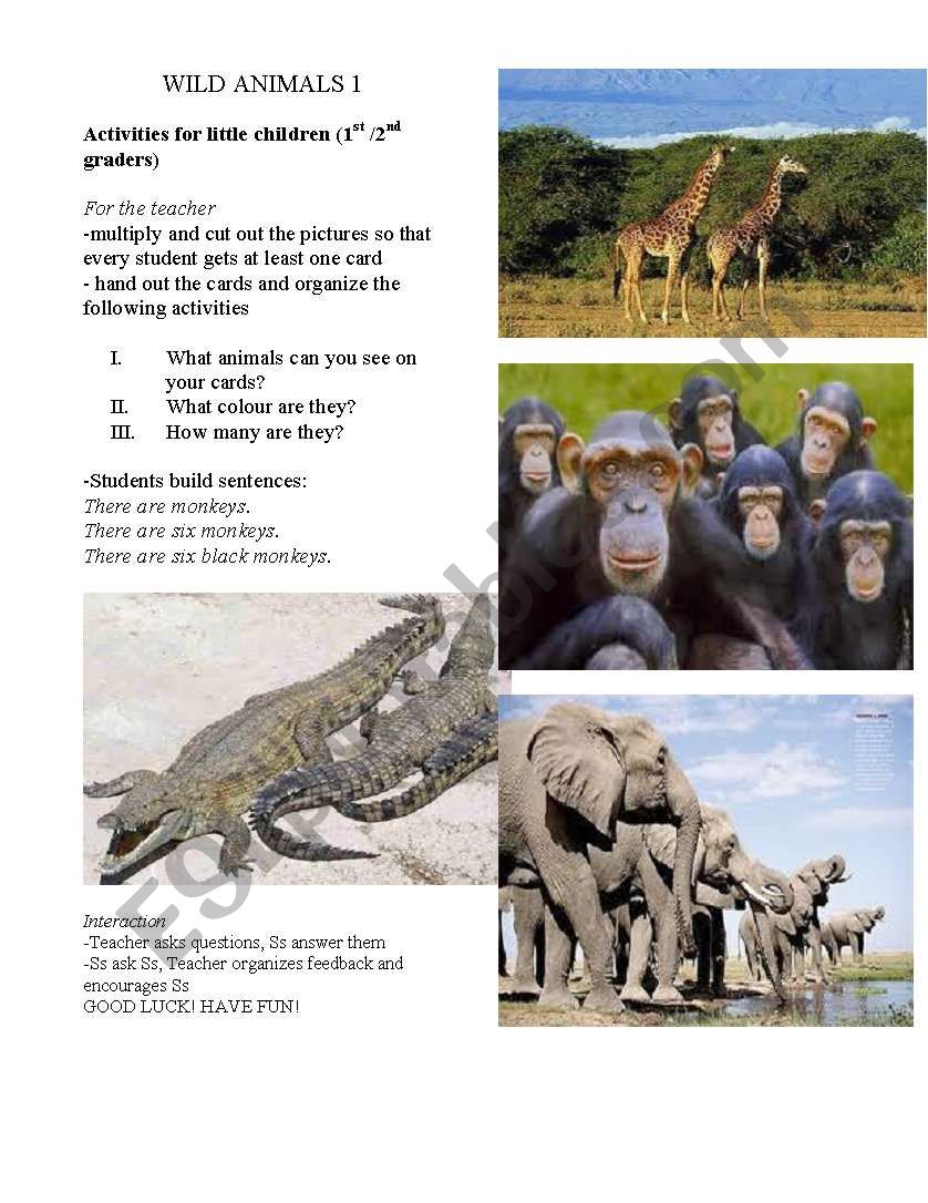 Wild animals 1 worksheet