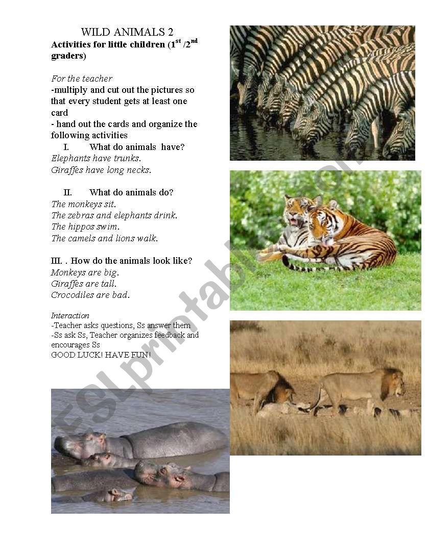 Wild animals 2 worksheet