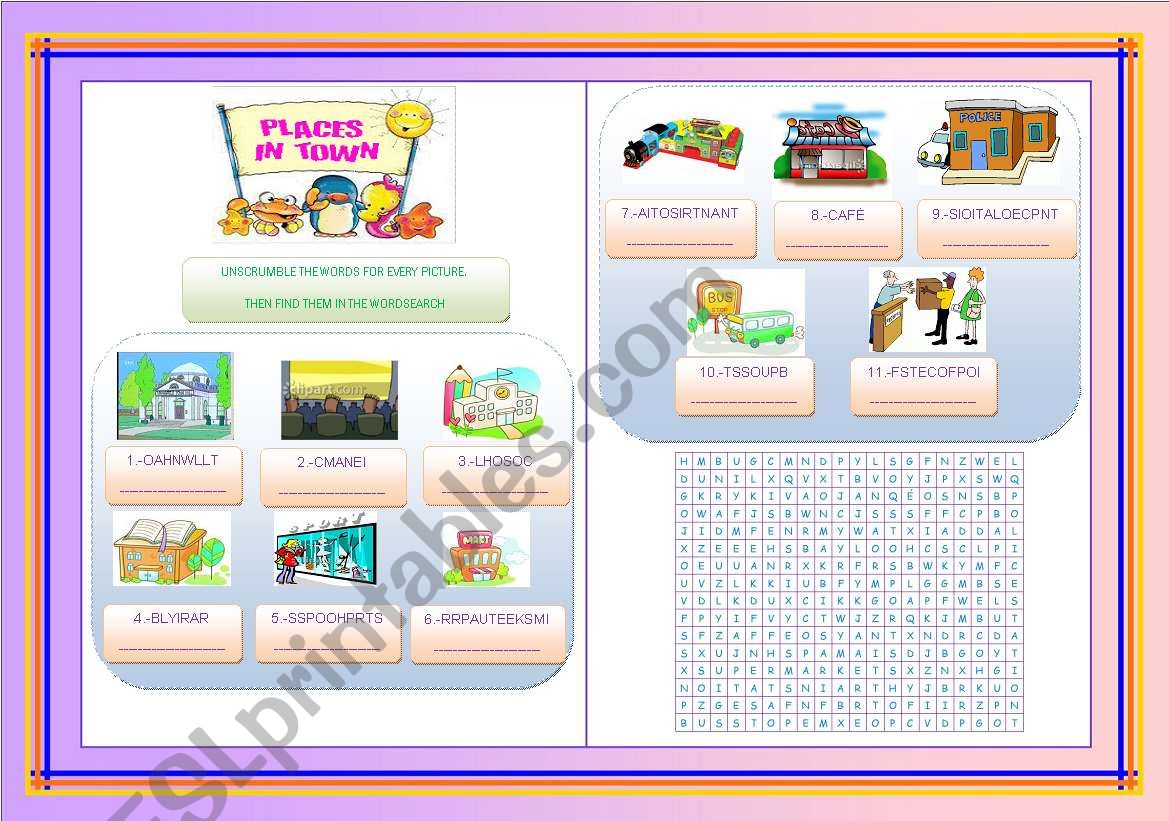 Places worksheet