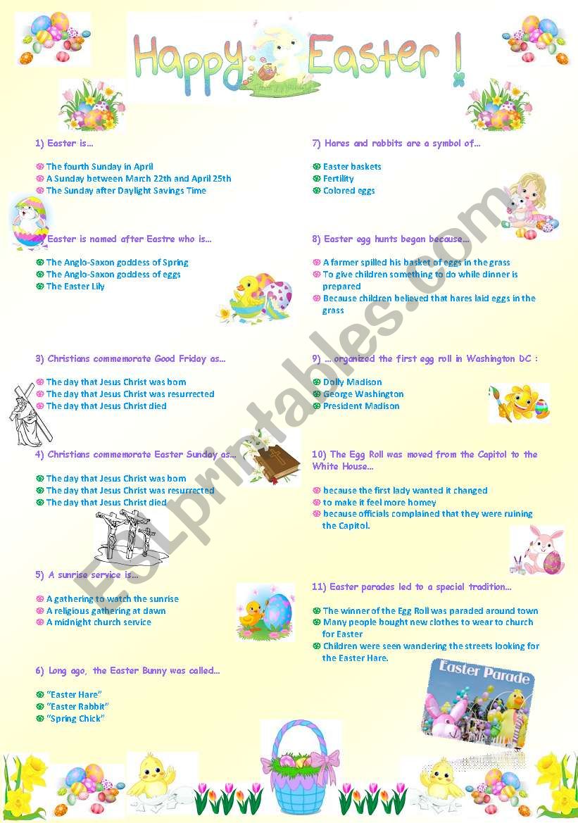 HAPPY  EASTER ! worksheet