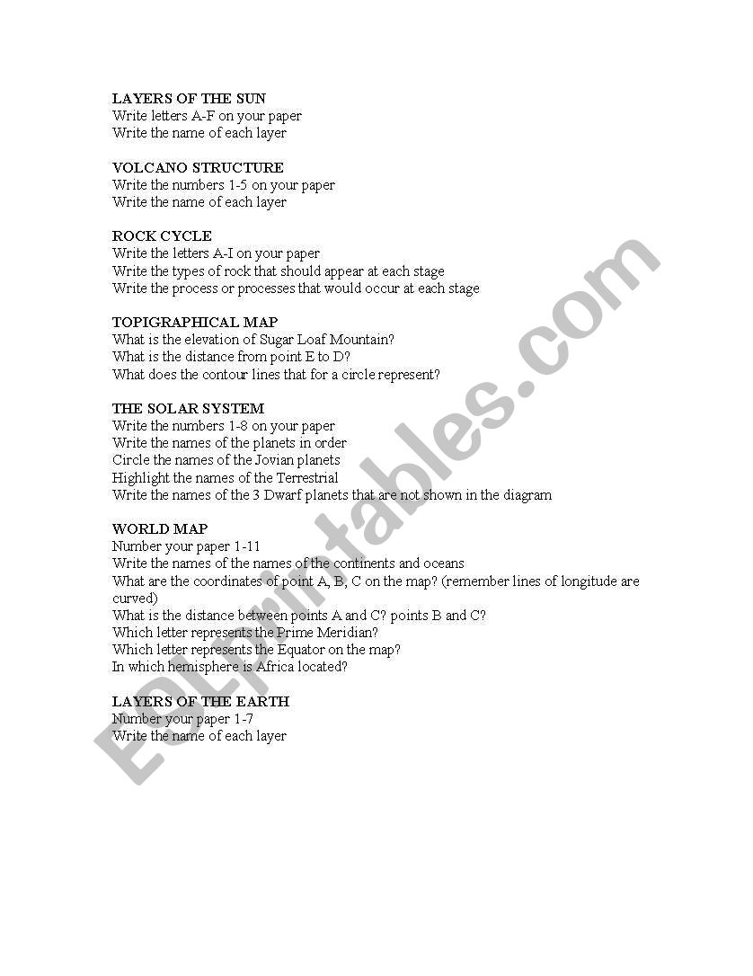 Layers Of The Sun Worksheet