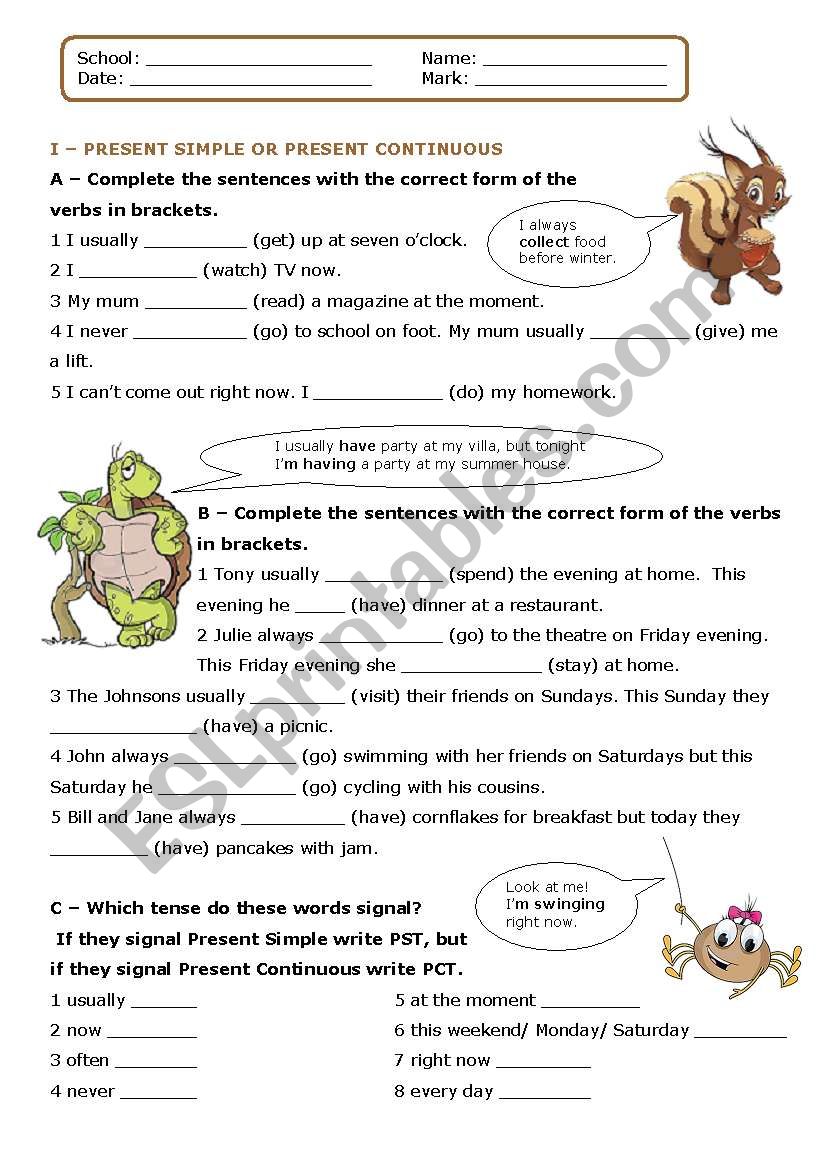 revision (3 pages with key) worksheet