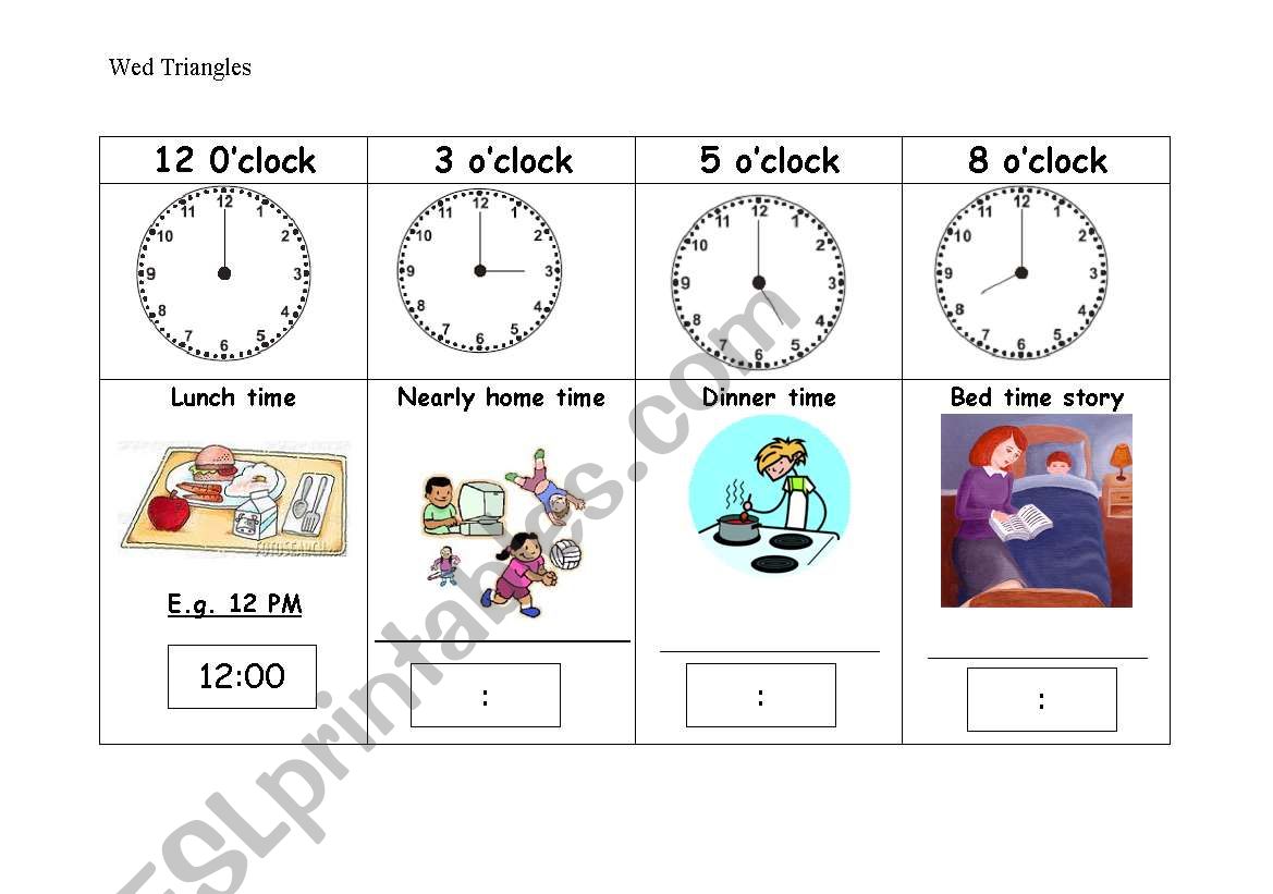 Matching AM, PM, Oclock and digital