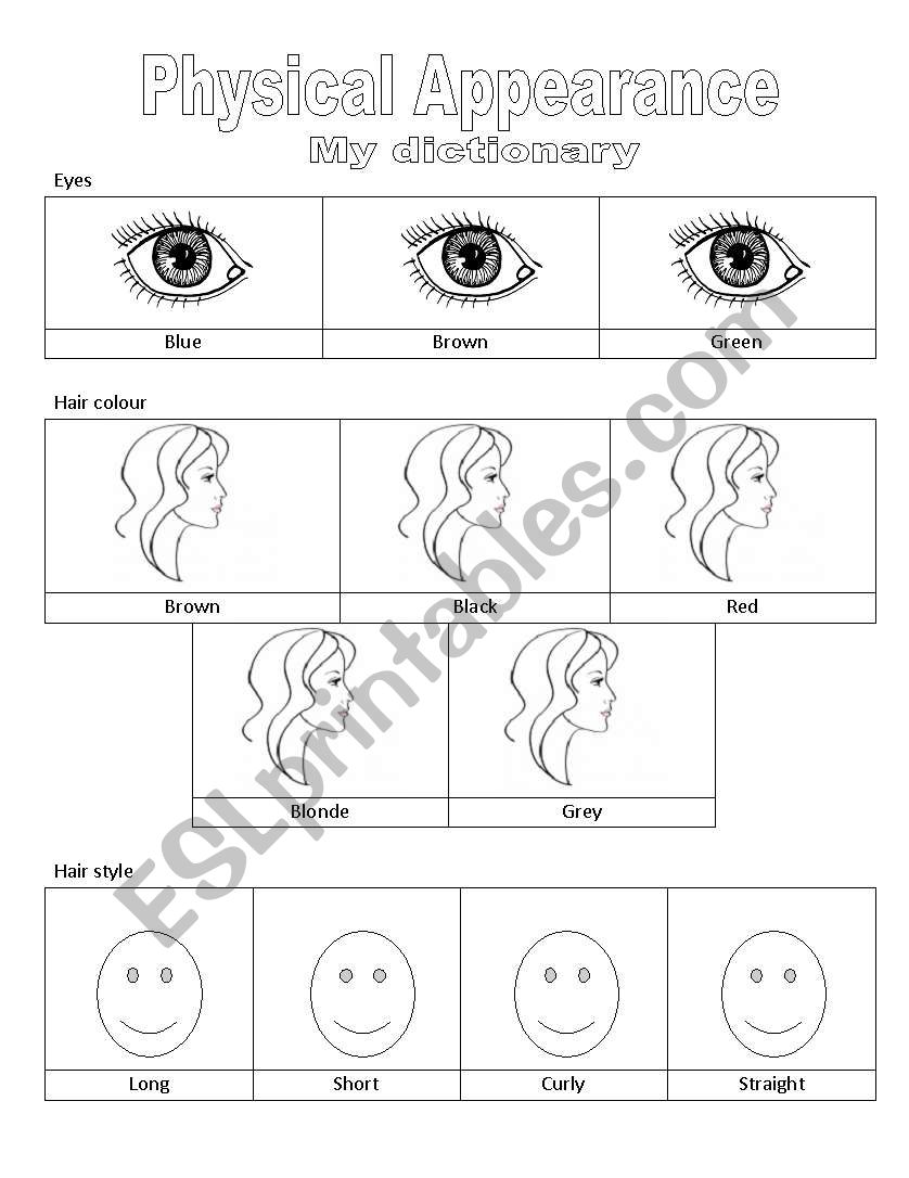 Physical appearance personal dictionary