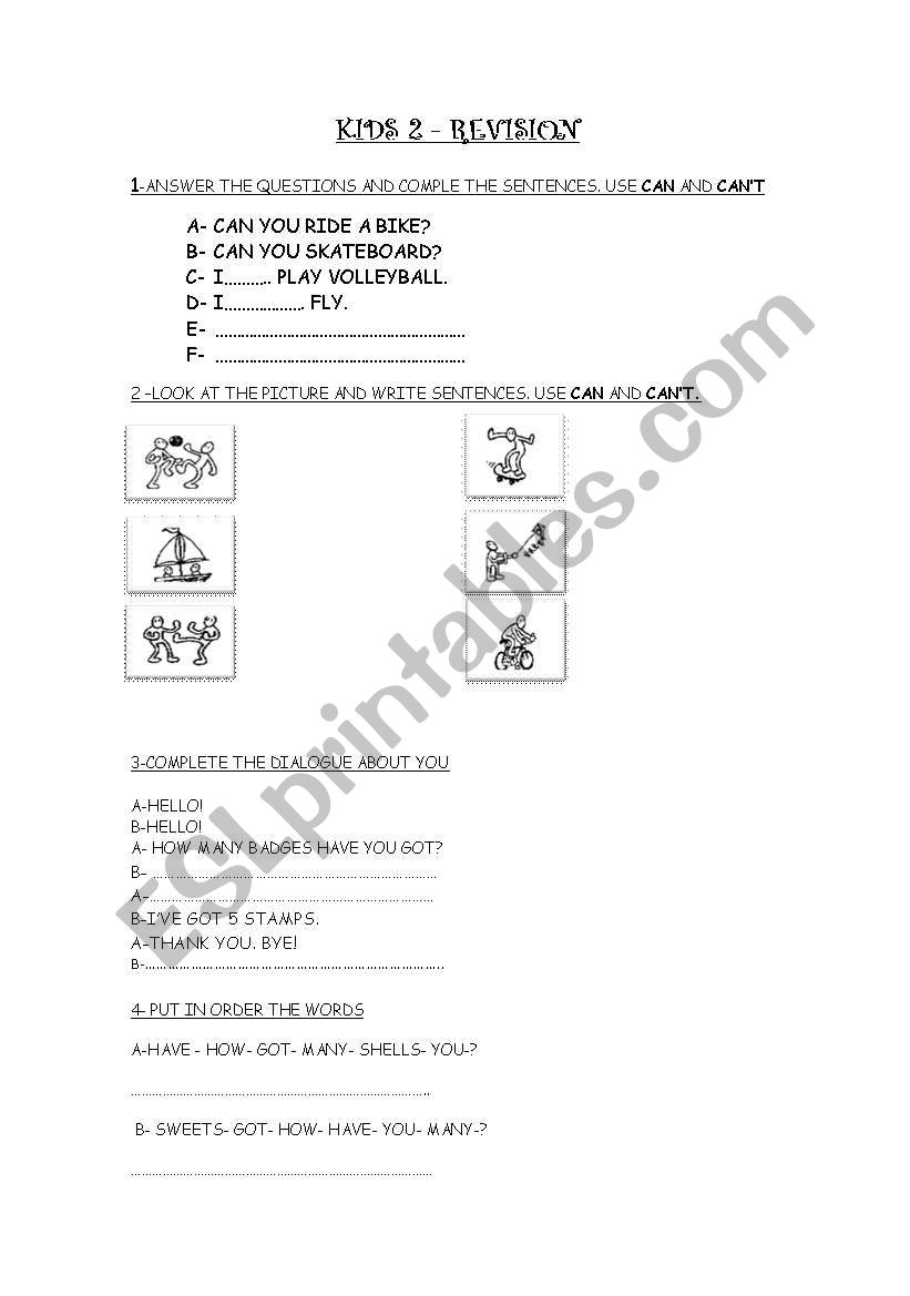 REVISION worksheet