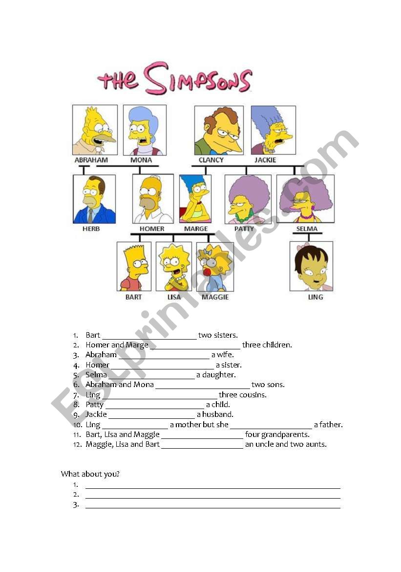 Have got+Simpsons Family worksheet