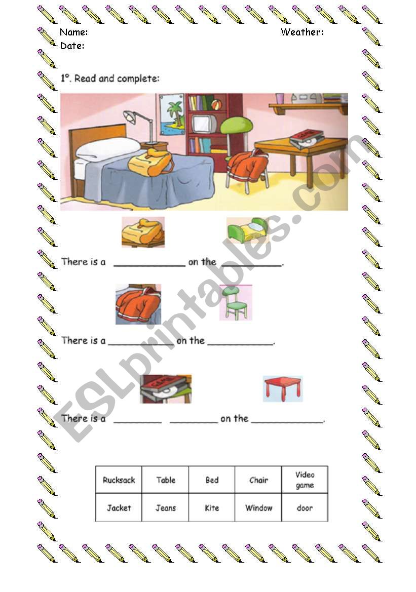 MY BEDROOM worksheet