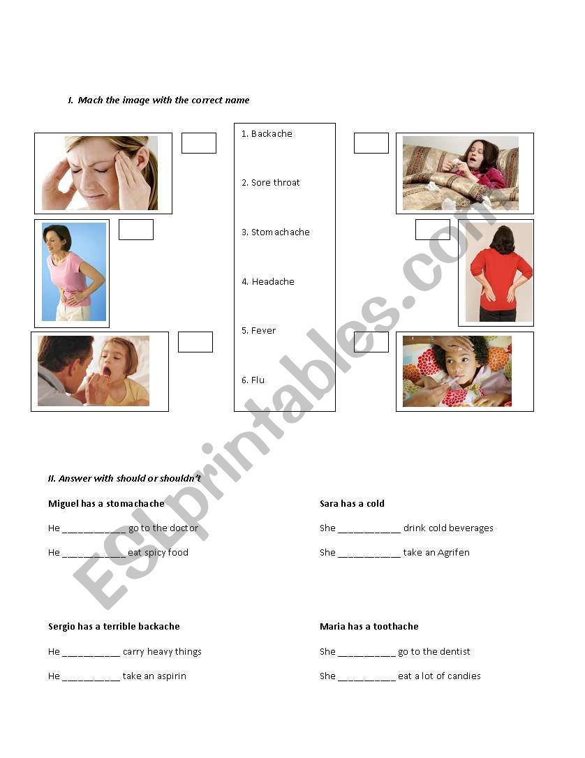 diseases worksheet