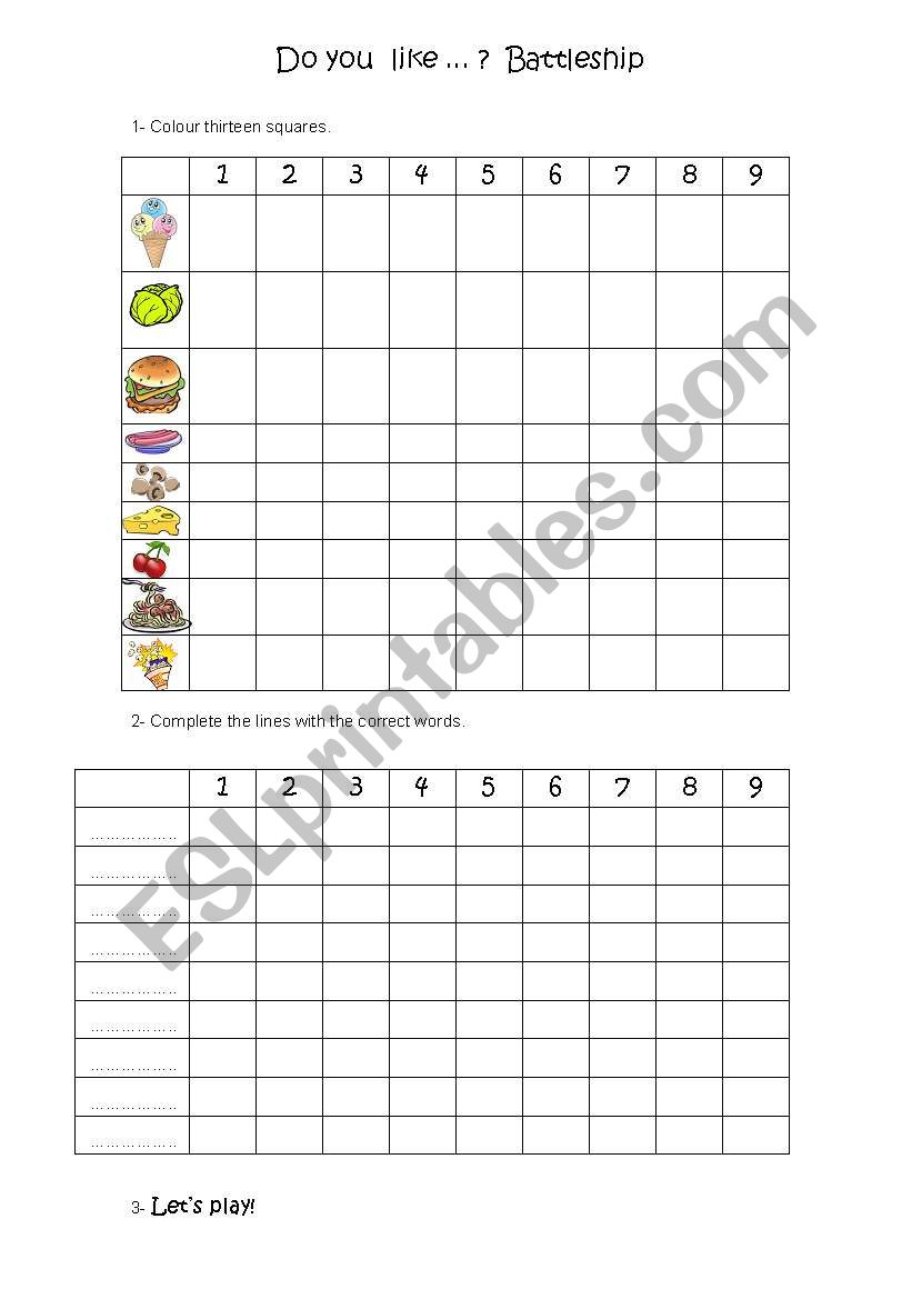 Food Battleship - Do you like...?