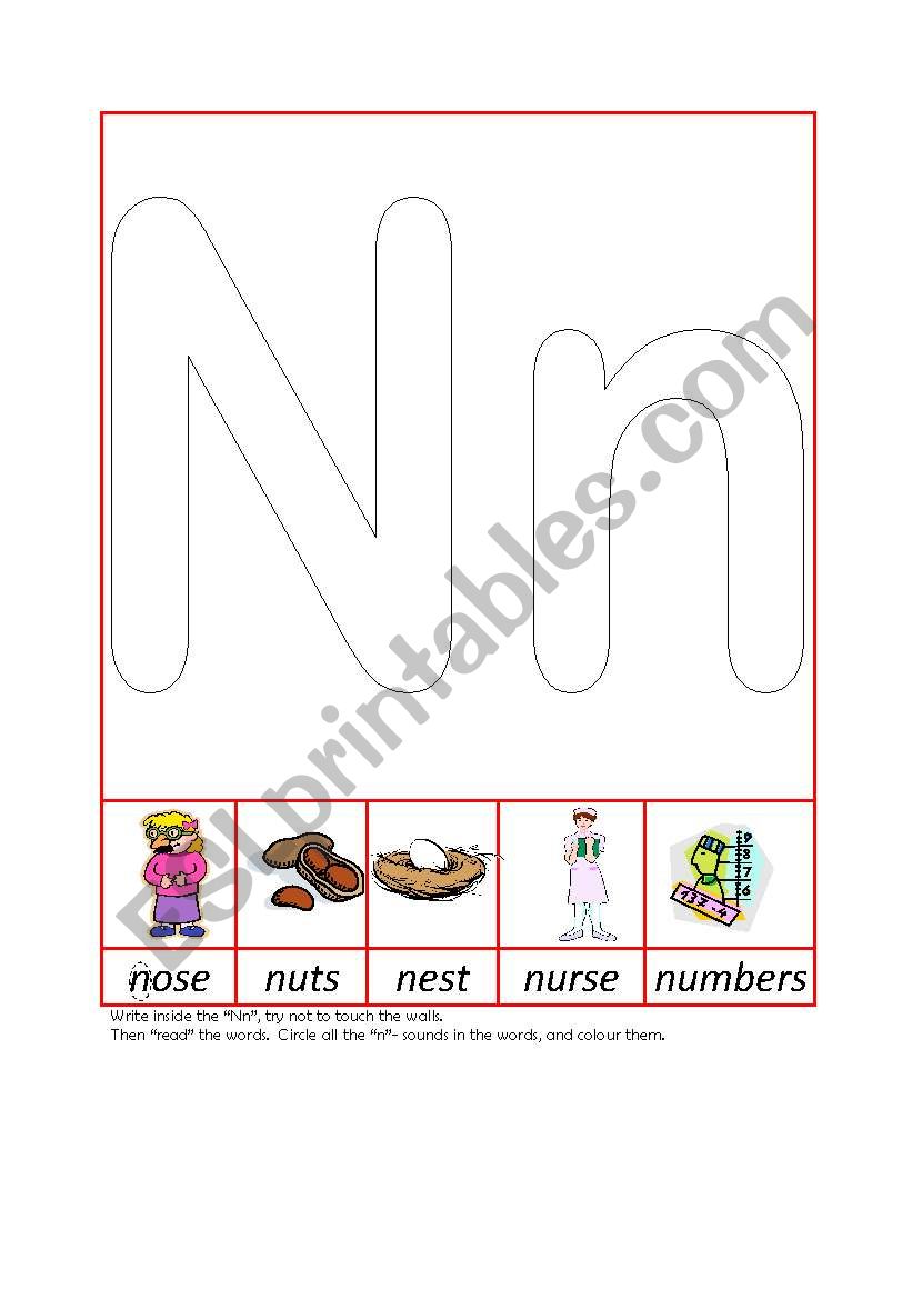 Phonic Recognition Nn worksheet