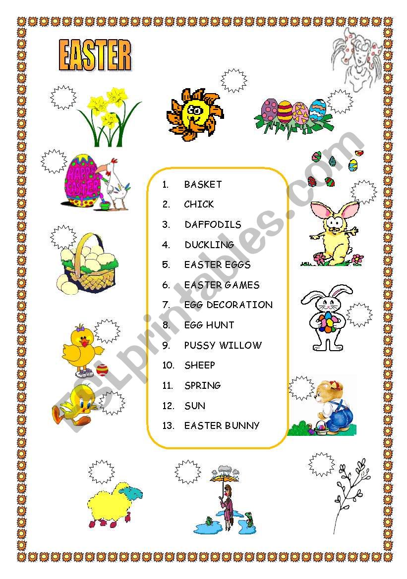 5 pages, plenty of activities for different levels to revise or teach Easter vocabulary