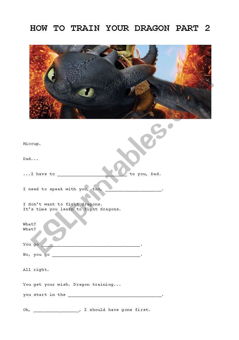 How to train your dragon worksheet part 2