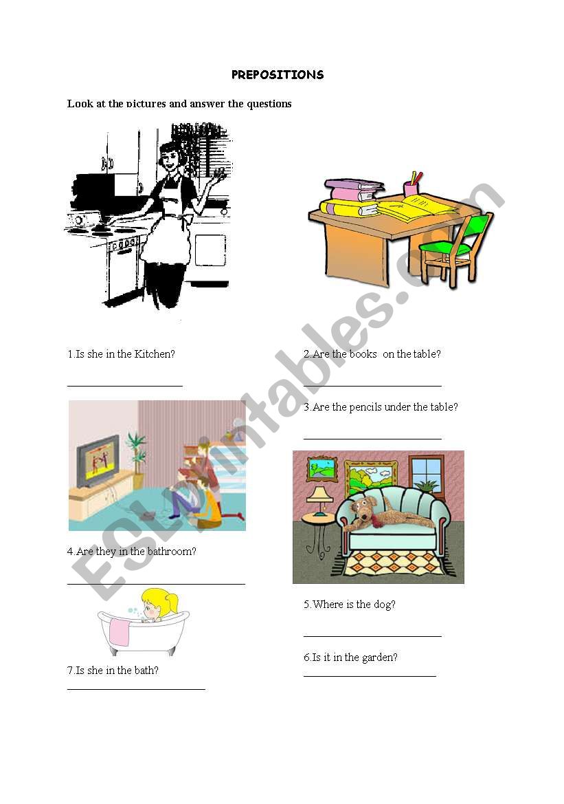 prepositions worksheet