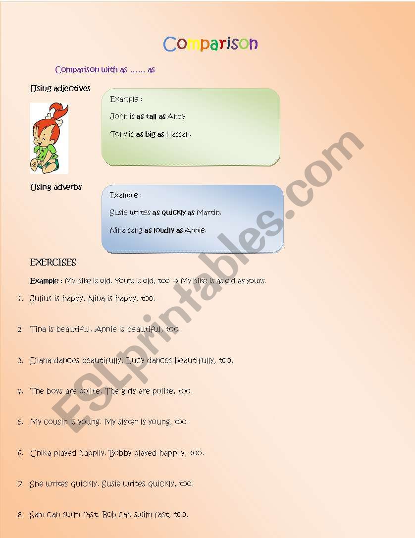 Comparison worksheet