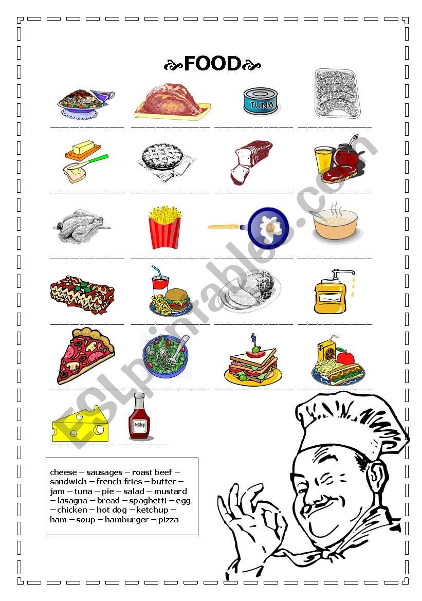 Food worksheet