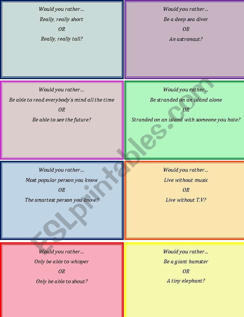 Conversation Cards worksheet