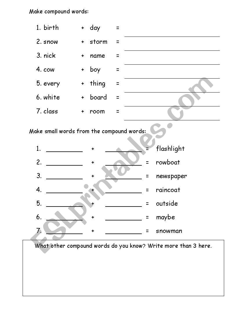 Compound Words worksheet