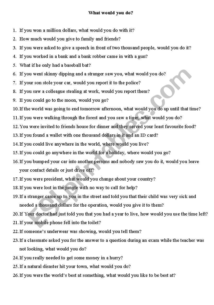 second conditonal worksheet