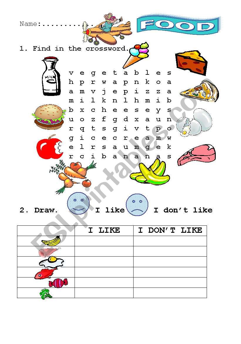 FOOD  worksheet