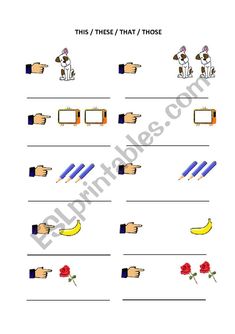 Demonstrative pronouns  worksheet