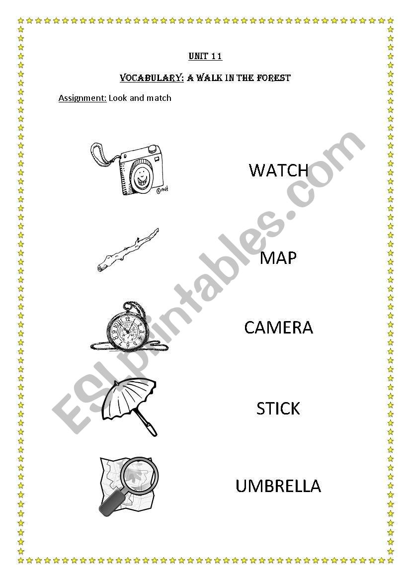 A walk in the forest worksheet