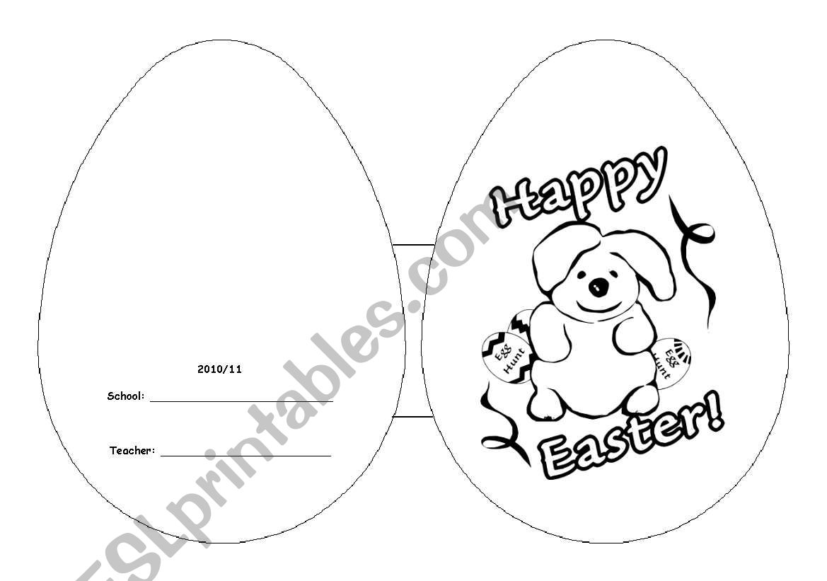 Easter Egg Postcard for Colouring