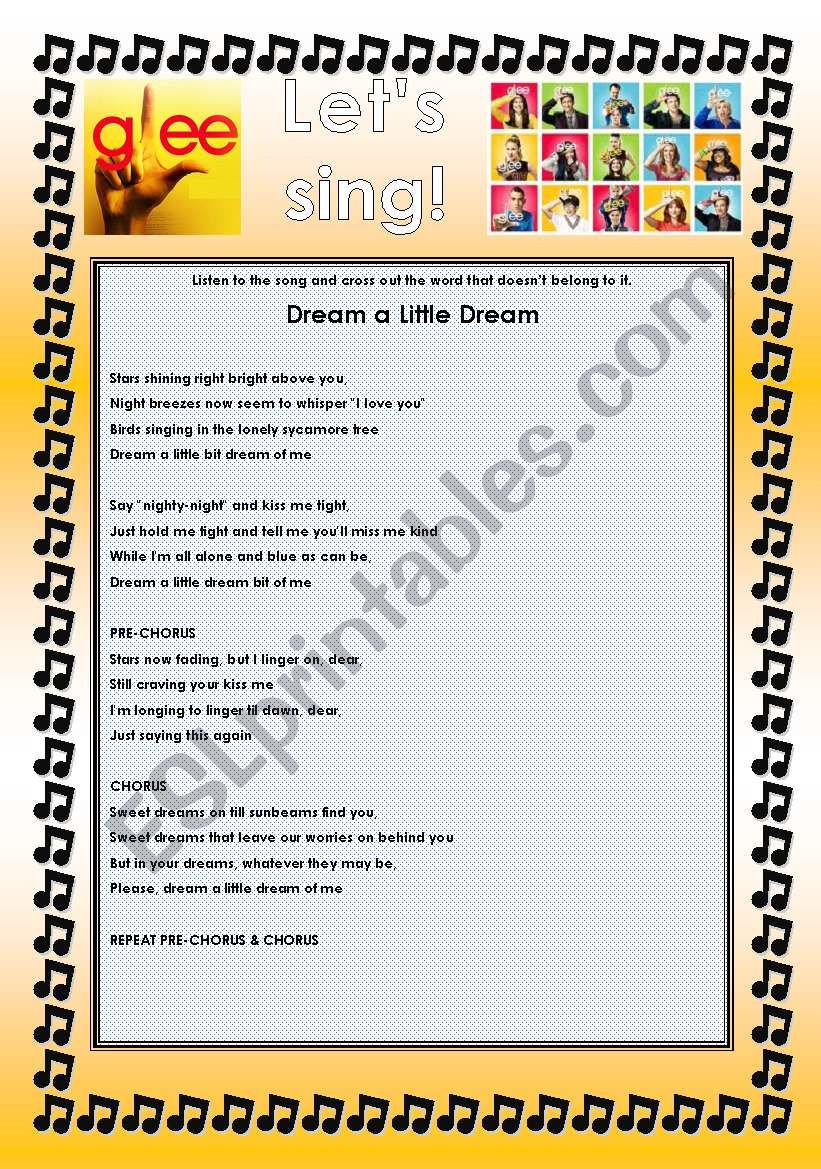 Glee Series Songs For Class S01e19 Four Songs Fully Editable With Key Esl Worksheet By Denise Calazans
