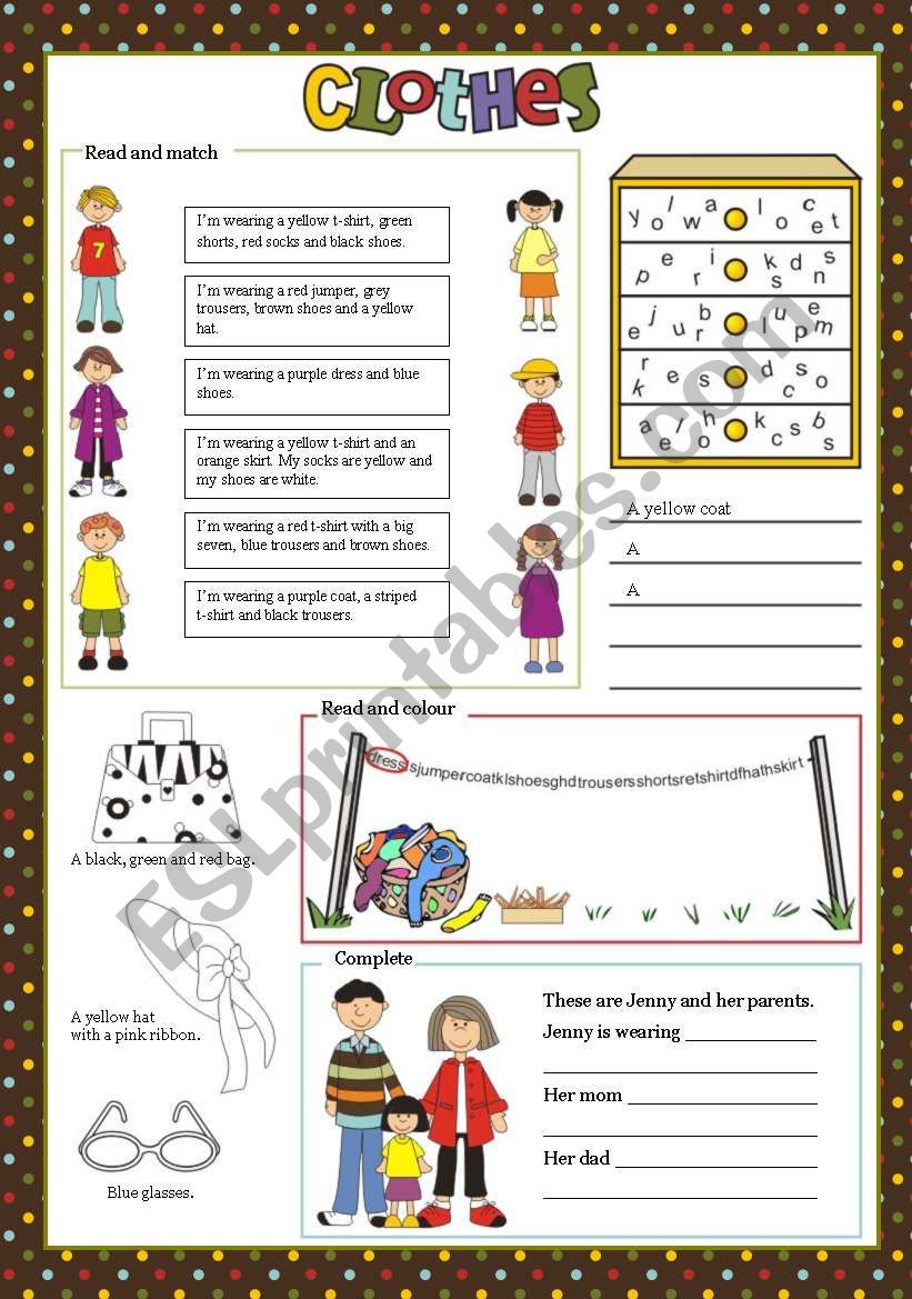 CLOTHES worksheet