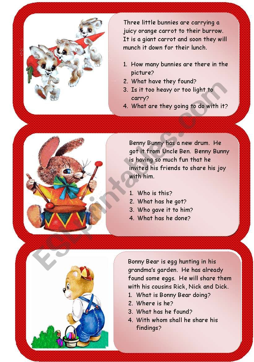 Mini-comprehensions worksheet